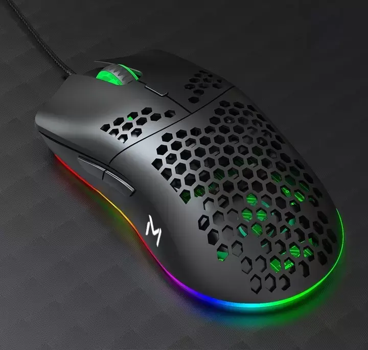Clavier de jeu Lightweight Wired Gaming Mouse with 7 Button 16RGB Programmable 7200 DPI Ultralight Ergonomic 65G Honeycomb