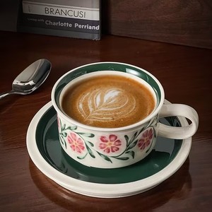 L 250ml <span class=keywords><strong>pintura</strong></span> de mano nórdica capuchino americano Latte taza de café de cerámica y platillo con plato - Product Image 6