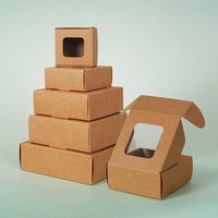 Nouvelle boîte à courrier en papier kraft la plus vendue, boîte pliante avec fenêtre, boîte cadeau artisanale pour bijoux, mini-boîte noire pour bonbons, mariages, avions