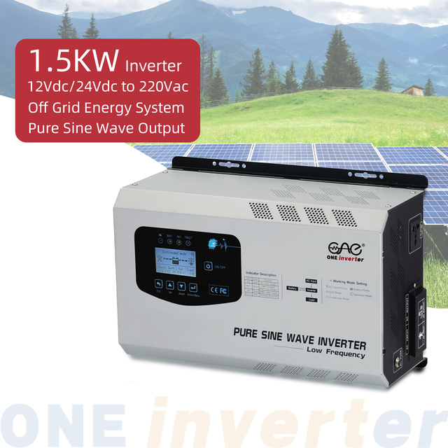 1500W Power Inverter Single Phase 12VDC 24VDC 120V 220V for Home Energy Storagy System Off Grid Inverters
