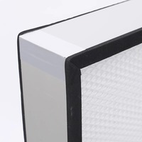 Filter Udara Lipat Serat Kaca Aluminium H13 H14 HEPA ULPA Ukuran Khusus Unit Kipas Air Shower Ruang Bersih Rumah Sakit