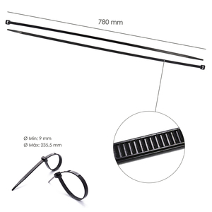 สายรัดเคเบิลไนลอน 100% สีดำ 9.0 x 780 มม. (บรรจุ 100 ชิ้นต่อถุง) - Product Image 2