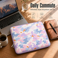 Funda de Neopreno para Portátil con Acolchado y Estampado de Camuflaje, Funda para Portátil de 13-16 Pulgadas con Cierre, Bolsa para Computadora con Ribete de Color, Logotipo Personalizado OEM ODM