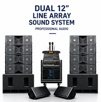 Speaker Line Array Ganda 12 Inch 1000W RMS Daya Tinggi, Sistem Speaker Audio Profesional untuk Konser