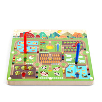 Jouets de Table en bois pour enfants, jeu éducatif, scène de ferme, perles magnétiques, labyrinthe,