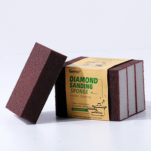 Carborundum miếng bọt biển Emery bọt biển bàn chải rỉ sét tẩy Grit cọ rửa miếng đệm làm sạch nồi rửa nhà bếp Sản phẩm làm sạch - Product Image 4