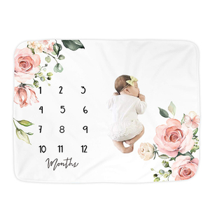 Fond de photographie en molleton <span class=keywords><strong>doux</strong></span> <span class=keywords><strong>personnalisé</strong></span>, tableau de croissance du nouveau-né <span class=keywords><strong>personnalisé</strong></span>, couverture mensuelle pour bébé - Product Image 4