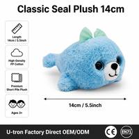Peluche Mini Phoque de 14 cm avec Nœud Papillon, Adorable Animal Marin en Peluche, Douce Poupée de Petite Taille