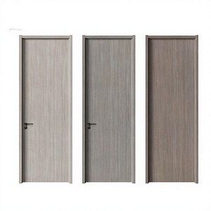 Puerta Comercial Personalizada Moderna Impermeable de WPC, Puerta de Madera Compuesta Moldeada con Acabado Minimalista para Apartamento o Villa - Product Image 1