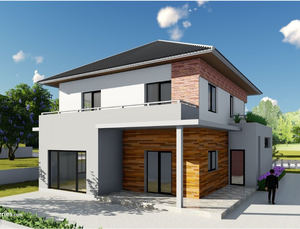 Dos niveles 300 ㎡ Casa prefabricada de lujo con 3 dormitorios y garaje - Product Image 4