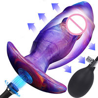 Fantasy Monster Alien Anal Dildo Aufblasbarer Butt Plug mit Silikon Tragbarer Expandierender Prostata-Analplug Sexspielzeug für Männer und Frauen