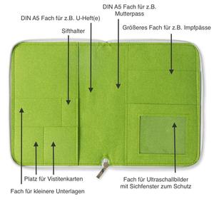 Alemán-Folleto azul zip A5 notebook premium de fieltro suave niño maternidad tapa y mutterpass madre pasaporte cubierta - Product Image 6