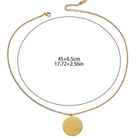 Collier Pendentif Monnaie en Acier Inoxydable avec Calligraphie Islamique Arabe du Nom d'Allah et Verset Religieux, Bijoux de Mode pour Femmes