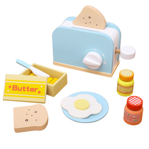 Ensemble de jouets de cuisine pour enfants Machine à pain en bois cafetière four à micro-ondes ustensiles de cuisine enfants d'âge préscolaire - Product Image 6