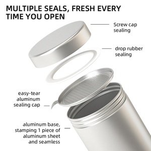 Lata de Aluminio Metálica de Grado Alimenticio Plateada Personalizada Profesional para Café, Té, Bocadillos y Dulces - 80 ml a 500 ml - Product Image 2