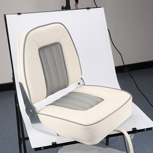 Siège de bateau à dossier haut, rembourré, résistant aux UV, pliable, pour passager de ponton - Product Image 2