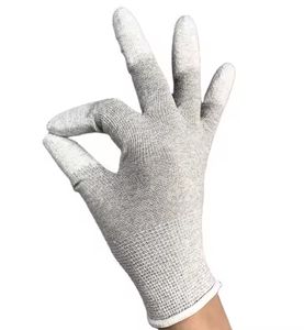 Guantes DE TRABAJO recubiertos de <span class=keywords><strong>PU</strong></span> antiestáticos de fibra de carbono de poliéster calibre 13 con características de seguridad - Product Image 3