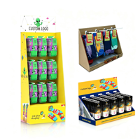 Présentoir de sol en carton avec logo personnalisé, support publicitaire en papier pour la promotion de chaussettes et sous-vêtements en magasin