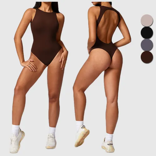 Ladies Fitness Gym Jumpsuit One Piece Sexy Butt Body Shape One Piece Compression Yoga Bodysuit For Women Workout Jumpsuits Women