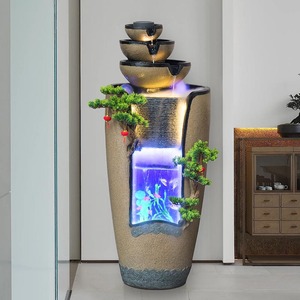 Chinese Style Floor Standing Water Fountain With Led Light For Living Room Entryway Feng Shui Decoration - Product Image 3