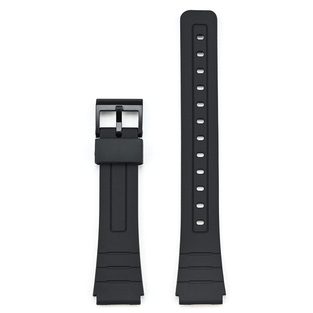 18mm Waterproof TPU Fashion Watch Band Classic for Casio F91W Soft Sports Strap Black 200mm Model VT-B01
