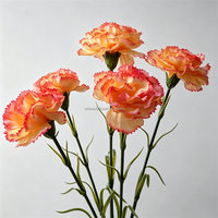 L-385 Carnation rose artificielle de qualité supérieure, fleur décorative artificielle, bouquet de mariage, carnation au toucher réel, artificielle