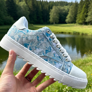 Luxury Trendy Skate Shoes with Gold <b>Heel</b> Spliced Designer Casual Shoes Non-slip Lace-up Dirty Style Skateboard Shoes - Product Image 1