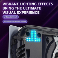 Pour PS5 Digital & Disc Edition Console RGB LED Logo Light Kit avec 7 couleurs et 40 effets d'éclairage