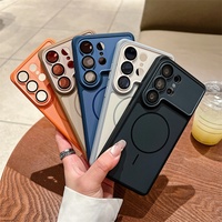 Étui magnétique mat d'origine pour Samsung Galaxy S26 Ultra Plus avec protection d'écran en verre, charge sans fil, coque antichoc