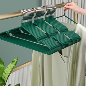 Green Plastic Clothes Hangers 10 Pack Thickened Non Marking Anti Slip For Home Dormitory Use Rectangle Shape Hook Type - Product Image 4