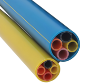 Conduit de protection pour câbles à fibres optiques en PEHD, anti-UV, 2, 4 ou 7 voies, pour applications extérieures, aériennes, routières et souterraines