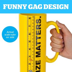 Taza de Café con Regla, Taza de Cerámica Divertida con Regla Real de 8 Pulgadas, Regalo Broma para Adultos y Amantes del Café - Product Image 3