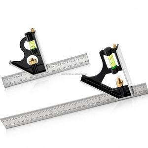 12-inch Zinc Alloy Adjustable <strong>Combination</strong> <strong>Square</strong> with Stainless Steel Ruler - Product Image 1