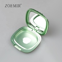 Boîte à poudre compacte en forme de coquille carrée, moule à presser pour poudre compacte, blush vert, pan unique