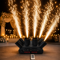 Unité de Scintillement Multi-Tubes Télécommandée, Alimentée par Piles AAA, 8 Groupes, Fontaine à Étincelles Froides Rotative en Forme d'Éventail pour Mariages, Fêtes et Scènes