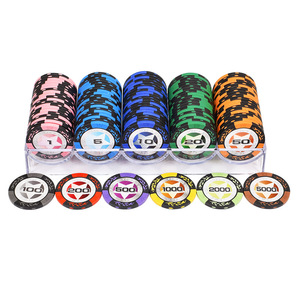 Ensemble de jetons de <span class=keywords><strong>poker</strong></span> professionnels avec motif blé en relief et dés pour les tournois de jeu de style casino et les compétitions amicales - Product Image 4