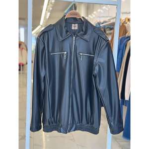 Chaqueta de Cuero Negra para Mujer Sobe, Manga Larga, Resistente al Viento, Informal, para Todas las Temporadas, Tejida - Product Image 2