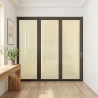 LEAWOD Nouvelle conception de porte patio pliante, vente en gros, porte coulissante pliante extérieure en aluminium à double vitrage pour balcon