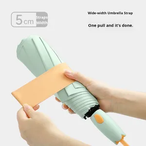 Nouveau modèle de parapluie entièrement automatique à huit baleines avec tissu coloré et poignée en forme de tulipe, 8 baleines pour la protection solaire - Product Image 1