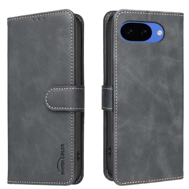 Wholesale for Google Pixel 10a Solid Color Calfskin Texture RFID Vegan Leather Phone Protective Case