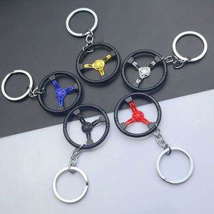Porte-clés de course en forme de volant à trois branches, en alliage de zinc, souvenirs et cadeaux pour les passionnés de voitures - Product Image 4