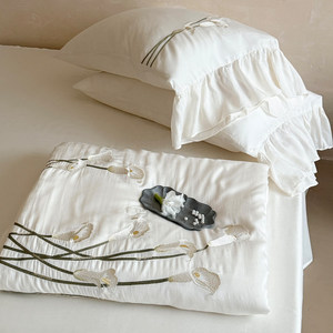 Conjunto de Cama de Verão com Colcha Bordada e Respirável - Product Image 6