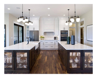 Fournisseur d'ensembles de cuisines modulaires en chêne blanc antique de luxe pour toute la maison, prêts à assembler