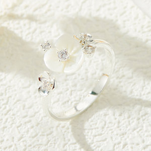 Flower Open <b>Ring</b> 925 Sterling Silver <b>Adjustable</b> Index Finger <b>Ring</b> Gift Jewelry - Product Image 4