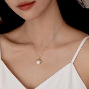 Natural Flat Button Baroque Bead Necklace for Women <b>Simple</b> Temperament Collarbone Chain with Freshwater Pearls - Product Image 2
