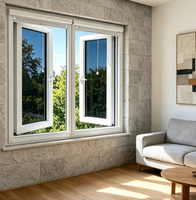 Fenêtre à battant en PVC moderne de norme européenne, à économie d'énergie, avec isolation thermique, insonorisation, moustiquaire en fibre de verre et verre Low-E pour l'extérieur