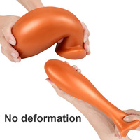Or noir unisexe arrière-cour grossier en forme d'oeuf liquide Silicone Extra Large Anal Plug Expander Super doux gode pour les femmes