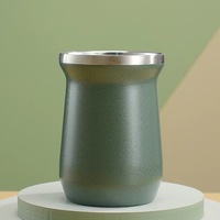Tasse à maté portable en acier inoxydable de 240 ml, gourde à double paroi sous vide avec paille bombilla, logo personnalisé