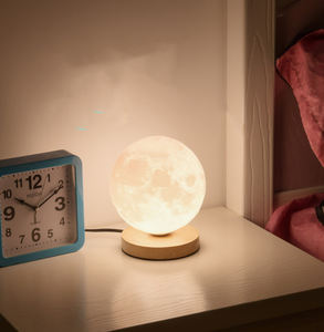 New Style PLA 3D Print Moon Planet Light G9 Bulb Home Decor Led Lights Plug 6" Moon Decoration Led Table <strong>Lamp</strong> - Product Image 4