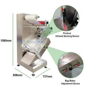 Machine d'emballage automatique de flux de légumes pour oreiller de haricots verts